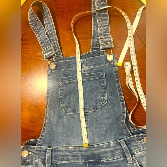 Ripped skinny jeans overalls/ jumpsuit. 5 pockets, adjustable straps. Blue. sz S - Picture 9 of 10